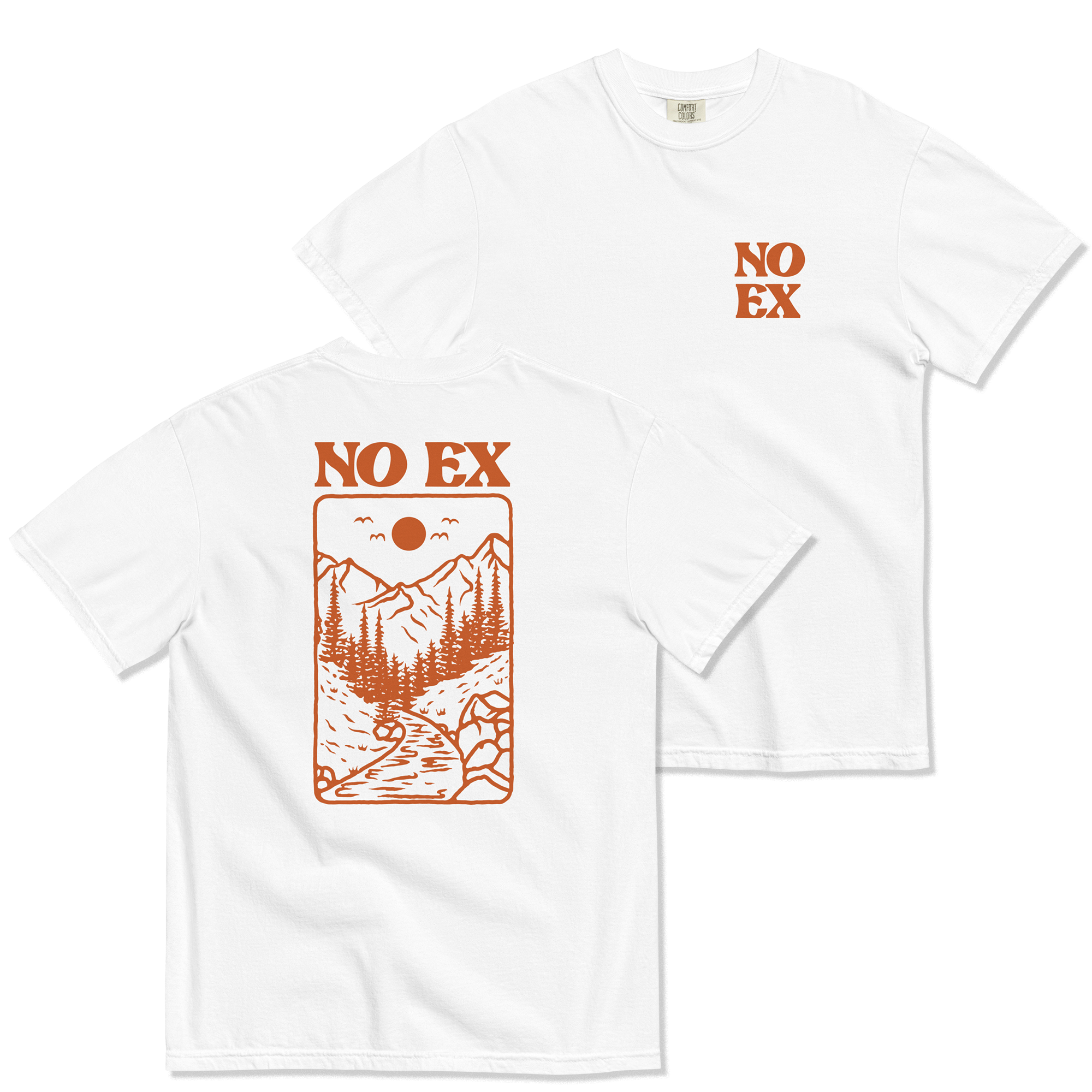 Soft and Durable Comfort Colors short sleeve t-shirt featuring a Nature Path graphic, part of the No Expectations brand collection White