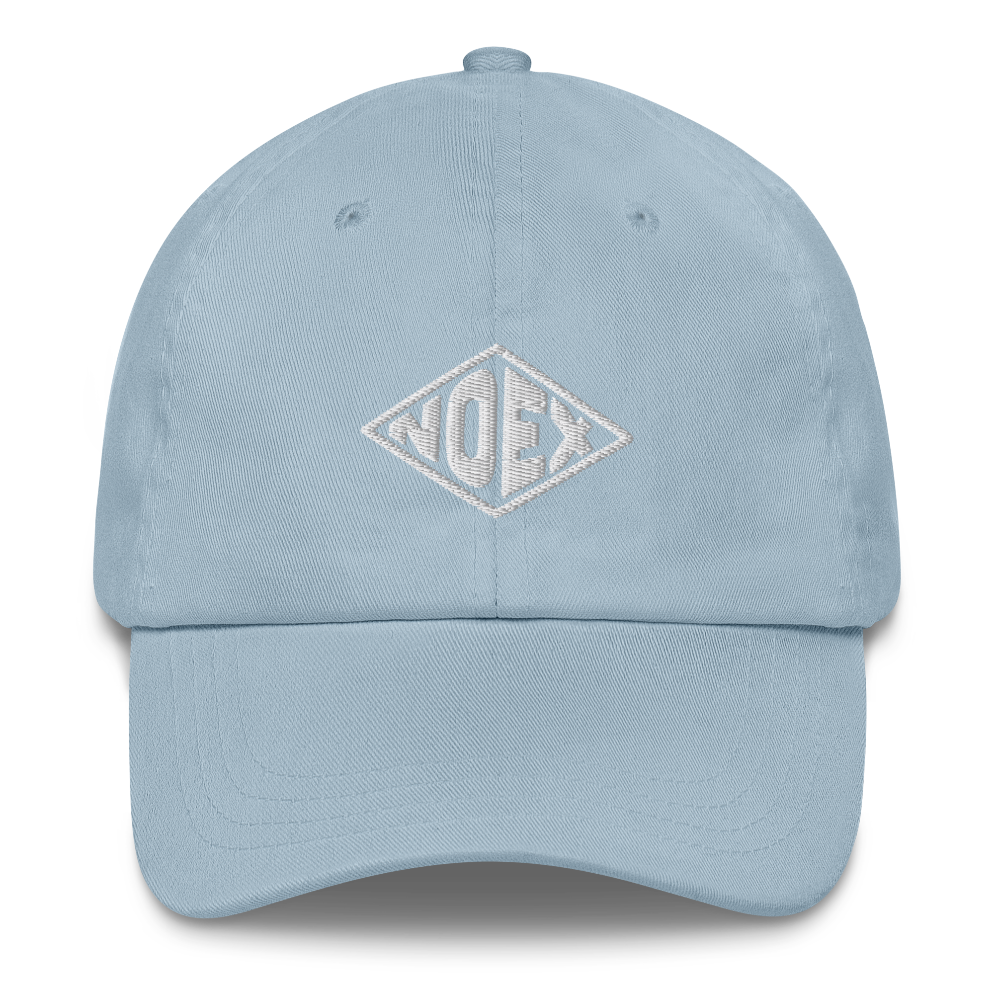 Unisex Embroidered Dad Hat featuring the No Expectations logo on the front, part of the No Expectations brand collection Light Blue