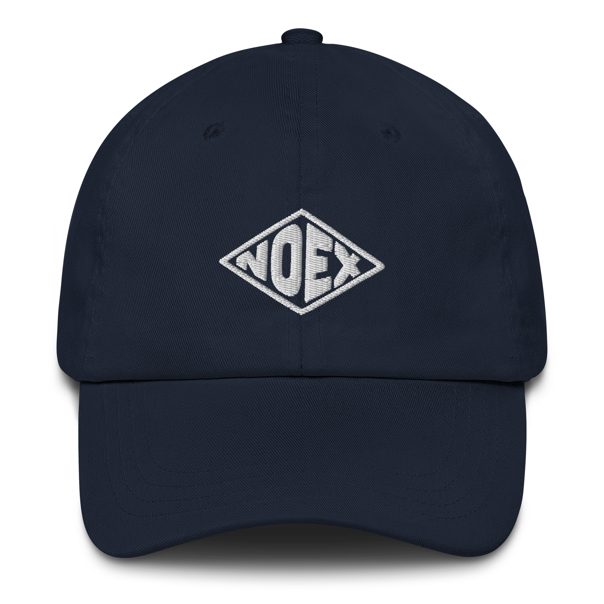 Unisex Embroidered Dad Hat featuring the No Expectations logo on the front, part of the No Expectations brand collection navy