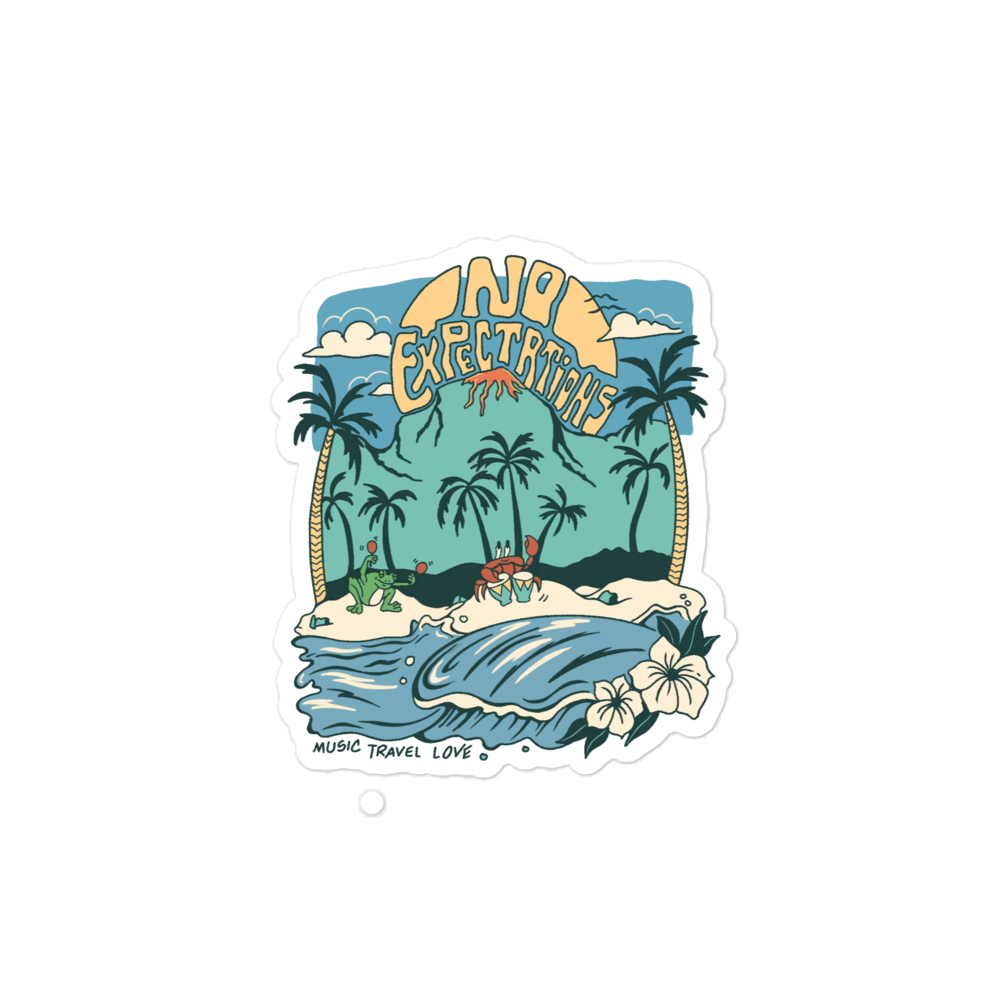 No Expectations Island Beats Vinyl Cut Sticker