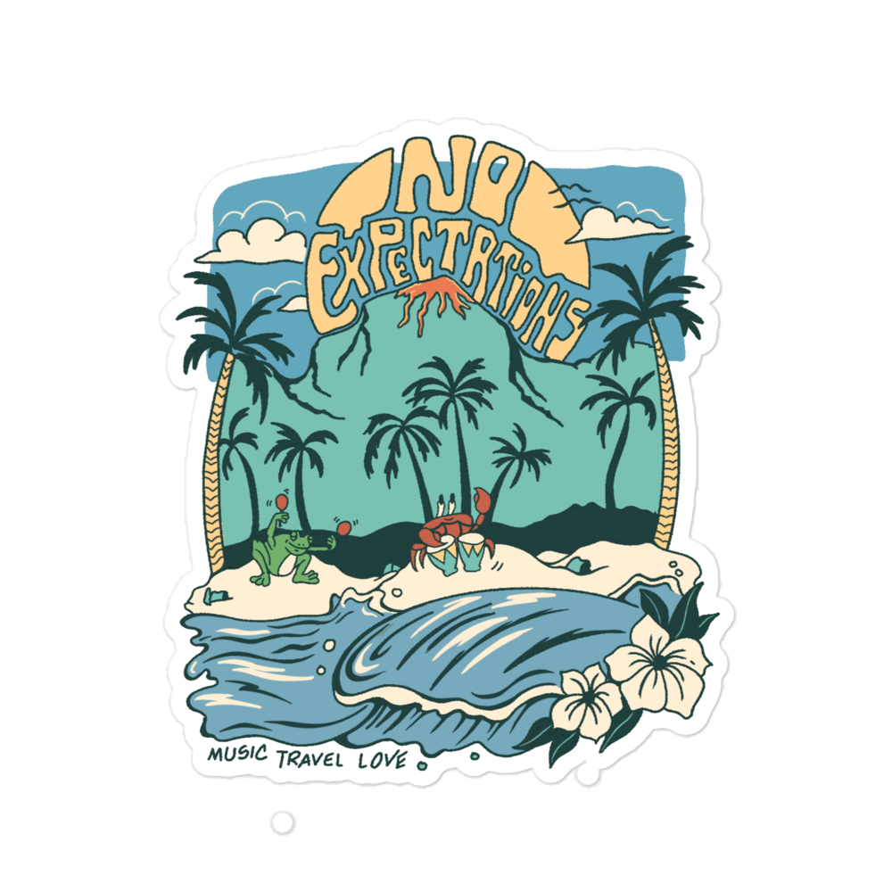 No Expectations Island Beats Vinyl Cut Sticker