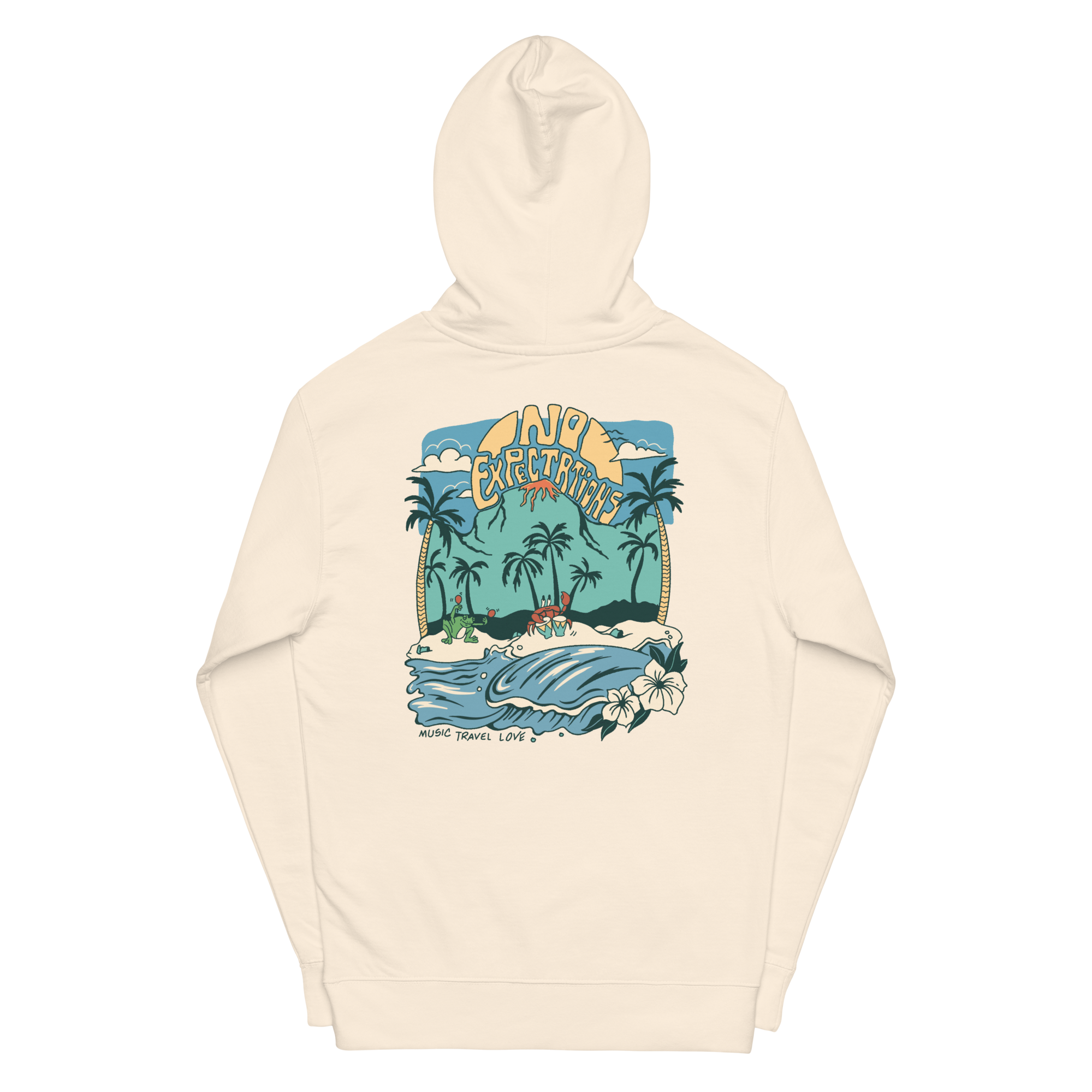 Unisex No Expectations Hoodie Island Beats Ivory